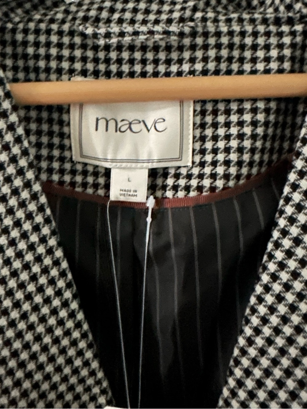 Maeve by Anthropologie Boxy Crop Blazer- Houndstooth size L NWT - Picture 10 of 12